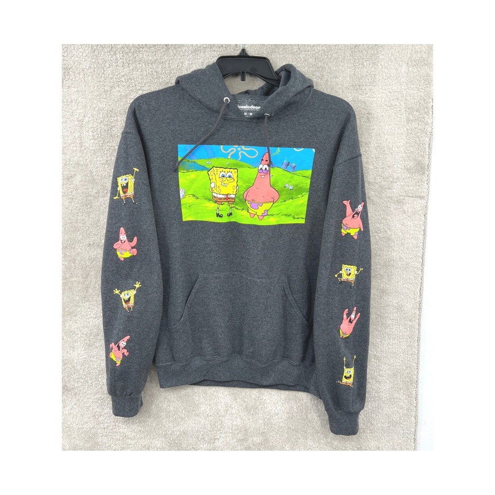 Nickelodeon‎ SpongeBob SquarePants Hoodie Mens M Gray Patrick Star Bikini Bottom